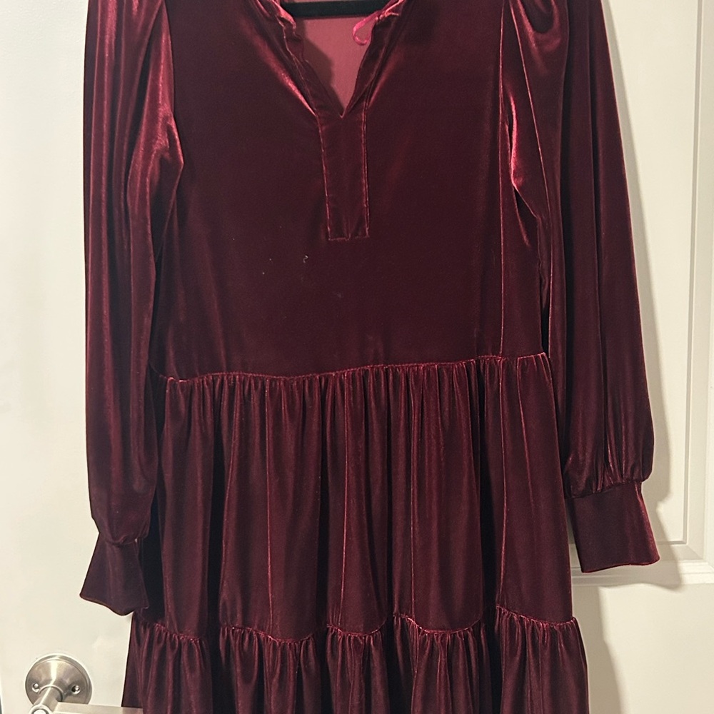 1. State Rich Burgundy Velvet Top